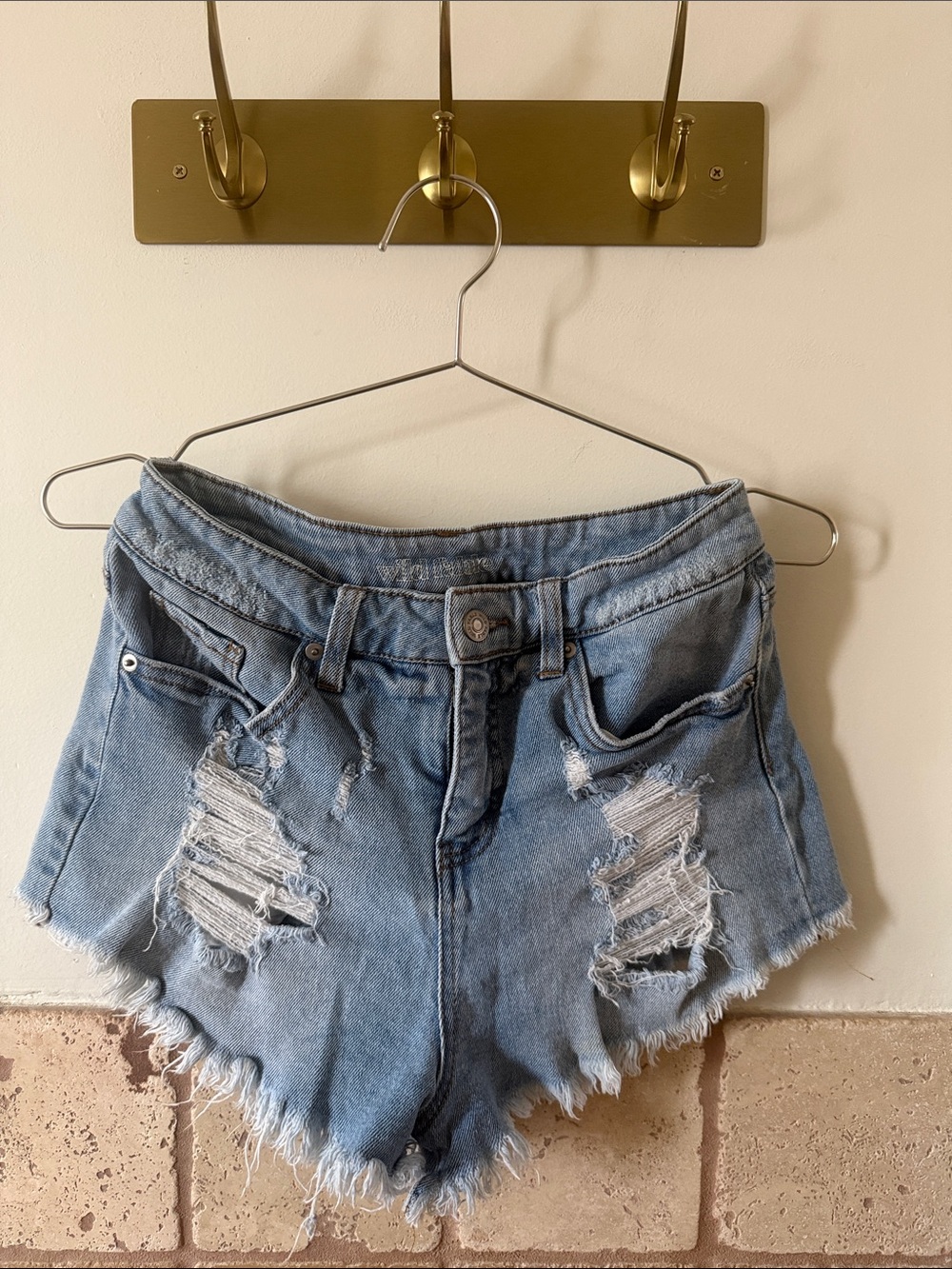 Light Blue Distressed Denim Women's Shorts